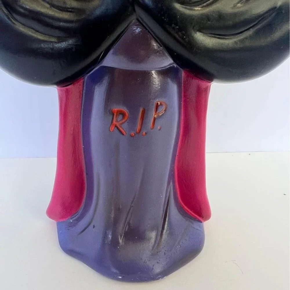 Russ Berrie 7.5” Pumpkin Skeleton Head Candleabra Decoration Vintage 70’s - Picture 5 of 8